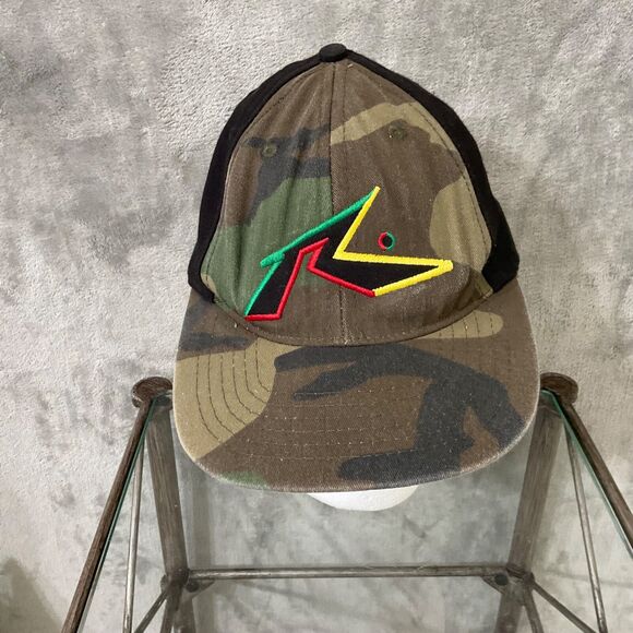 Vtg.  Rusty Black & Camo Snapback Hat Rasta Colorway hat cap * - Picture 1 of 9